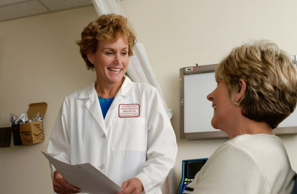 Physician talking with a patient during an internal medicine visit